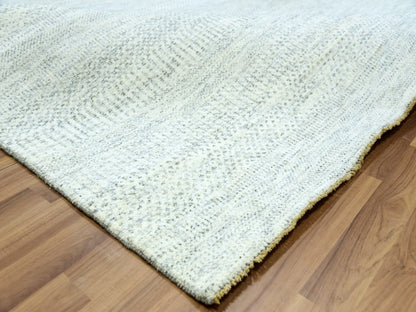 Grey 8'0" x 10'1" Modern / Contemporary Hand knotted Wool Rug - Sku: O079783
