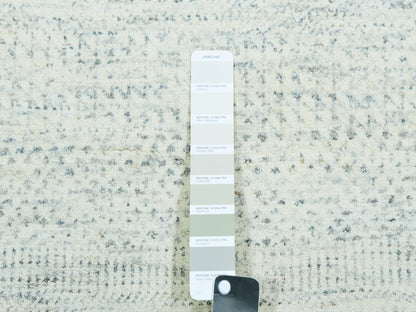 Grey 8'0" x 10'1" Modern / Contemporary Hand knotted Wool Rug - Sku: O079783