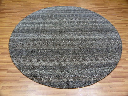 Grey 9'11" x 10'0" Modern / Contemporary Hand knotted Wool Rug - Sku: O079785
