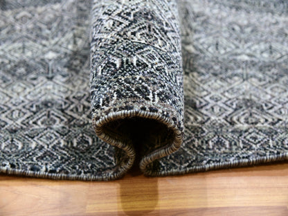 Grey 9'11" x 10'0" Modern / Contemporary Hand knotted Wool Rug - Sku: O079785
