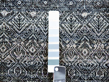 Grey 9'11" x 10'0" Modern / Contemporary Hand knotted Wool Rug - Sku: O079785