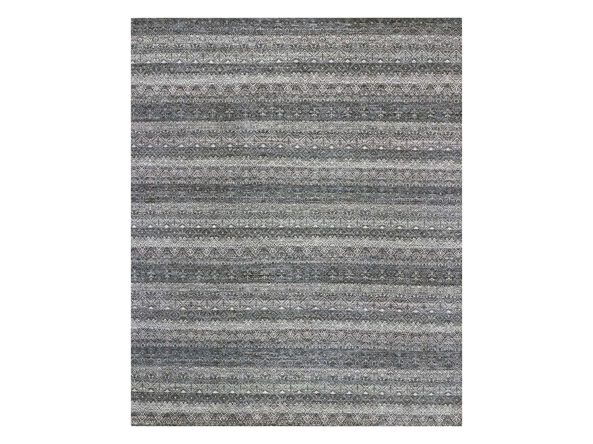 Modern / Contemporary hand-knotted wool rug in Gray, 8'0" x 10'1", SKU O079787