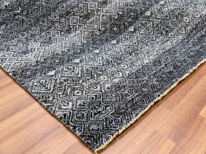 Grey 8'0" x 10'1" Modern / Contemporary Hand knotted Wool Rug - Sku: O079787