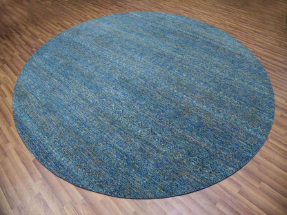 Modern / Contemporary hand-knotted wool rug in Green, 9'11" x 10'0", SKU O079790