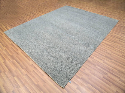 Modern / Contemporary hand-knotted wool rug in Gray, 8'1" x 9'11", SKU O079793