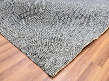 Grey 8'1" x 9'11" Modern / Contemporary Hand knotted Wool Rug - Sku: O079793