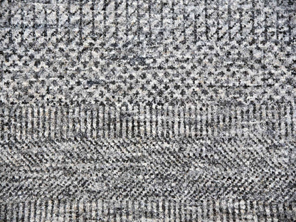 Grey 8'1" x 9'11" Modern / Contemporary Hand knotted Wool Rug - Sku: O079793