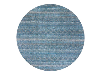 Modern / Contemporary hand-knotted wool rug in Blue, 9'11" x 10'0", SKU O079795