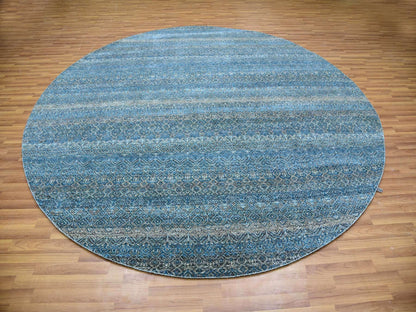 Modern / Contemporary hand-knotted wool rug in Blue, 9'11" x 10'0", SKU O079795