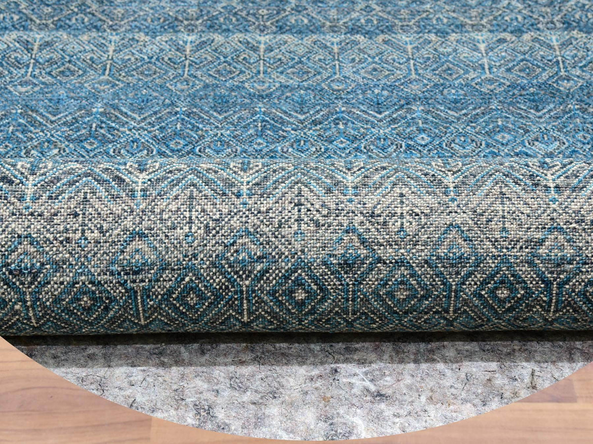 Modern / Contemporary hand-knotted wool rug in Blue, 9'11" x 10'0", SKU O079795