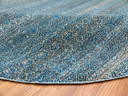Modern / Contemporary hand-knotted wool rug in Blue, 9'11" x 10'0", SKU O079795