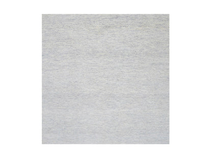 Grey 6'0" x 6'0" Modern / Contemporary Hand knotted Wool Rug - Sku: O079797
