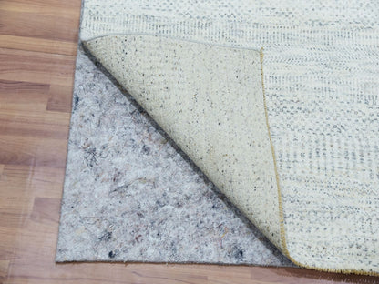 Grey 6'0" x 6'0" Modern / Contemporary Hand knotted Wool Rug - Sku: O079797