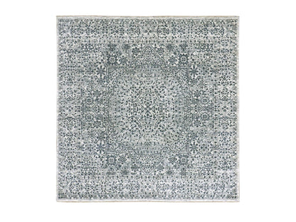 Ivory 6'0" x 6'0" Mamluk Hand knotted Wool Rug - Sku: O079798