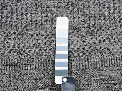 Grey 6'1" x 6'6" Modern / Contemporary Hand knotted Wool Rug - Sku: O079799