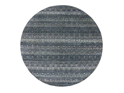 Grey 6'0" x 6'1" Modern / Contemporary Hand knotted Wool Rug - Sku: O079801