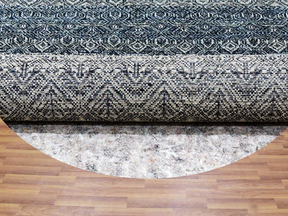 Grey 6'0" x 6'1" Modern / Contemporary Hand knotted Wool Rug - Sku: O079801