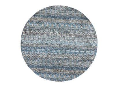 Modern / Contemporary hand-knotted wool rug in Blue, 5'11" x 6'0", SKU O079802