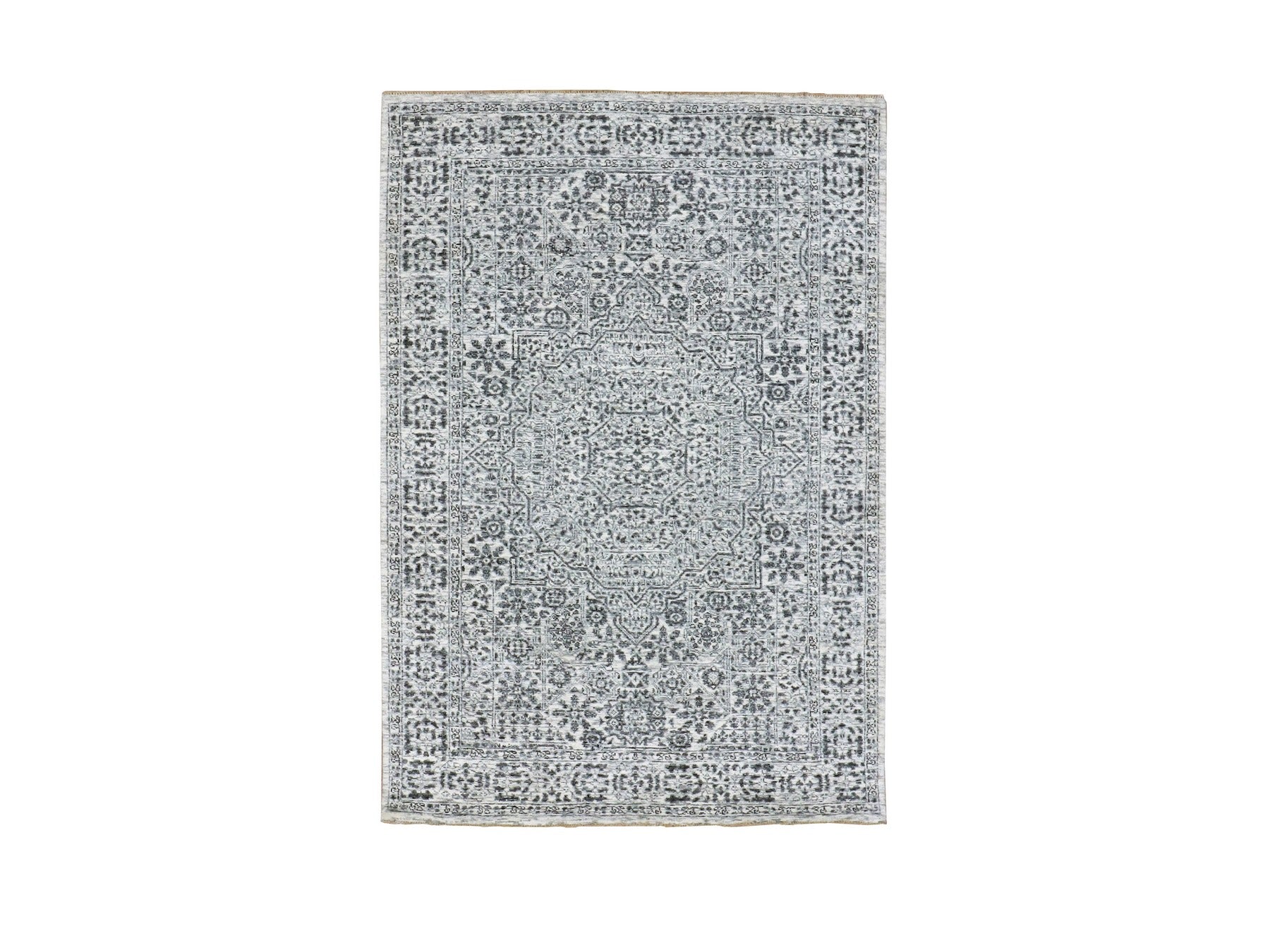Mamluk Traditional hand-knotted wool rug in Ivory, 4'1" x 6'2", SKU O079806