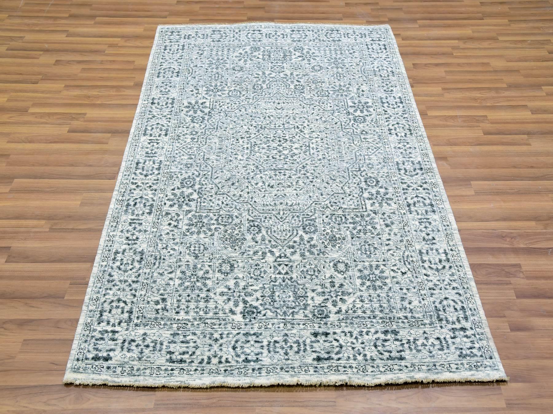 Mamluk Traditional hand-knotted wool rug in Ivory, 4'1" x 6'2", SKU O079806