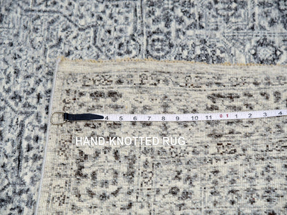 Ivory 4'1" x 6'2" Mamluk Hand knotted Wool Rug - Sku: O079806