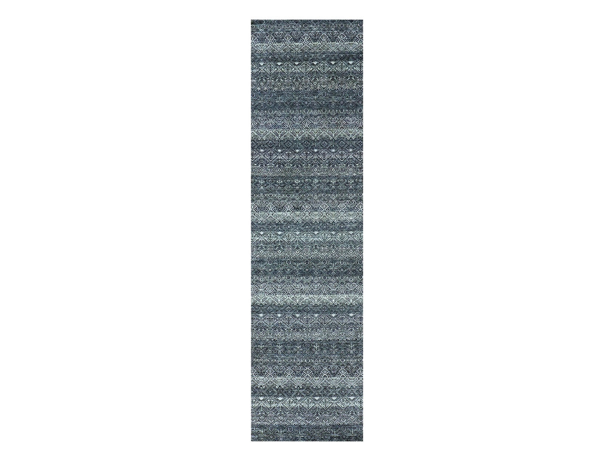 Modern / Contemporary hand-knotted wool runner in Gray, 2'7" x 10'1", SKU O079813