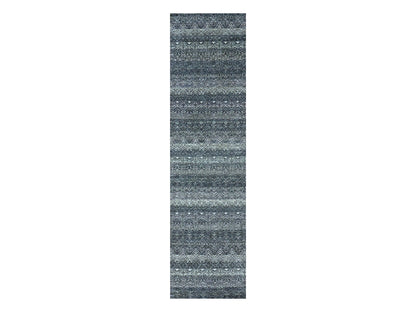 Modern / Contemporary hand-knotted wool runner in Gray, 2'7" x 10'1", SKU O079813