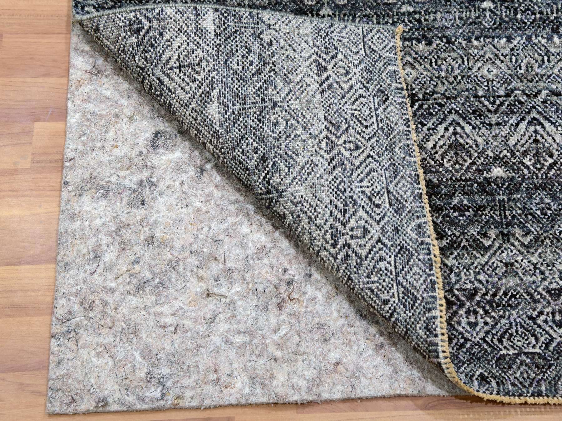 Modern / Contemporary hand-knotted wool runner in Gray, 2'8" x 10'0", SKU O079814