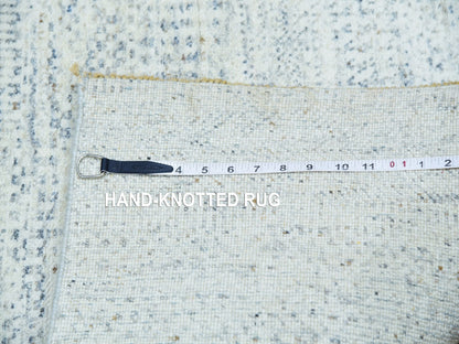 Modern / Contemporary hand-knotted wool runner in Gray, 2'6" x 8'1", SKU O079819