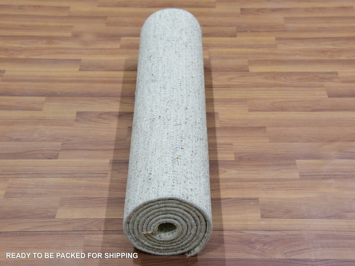 Modern / Contemporary hand-knotted wool runner in Gray, 2'6" x 8'1", SKU O079820