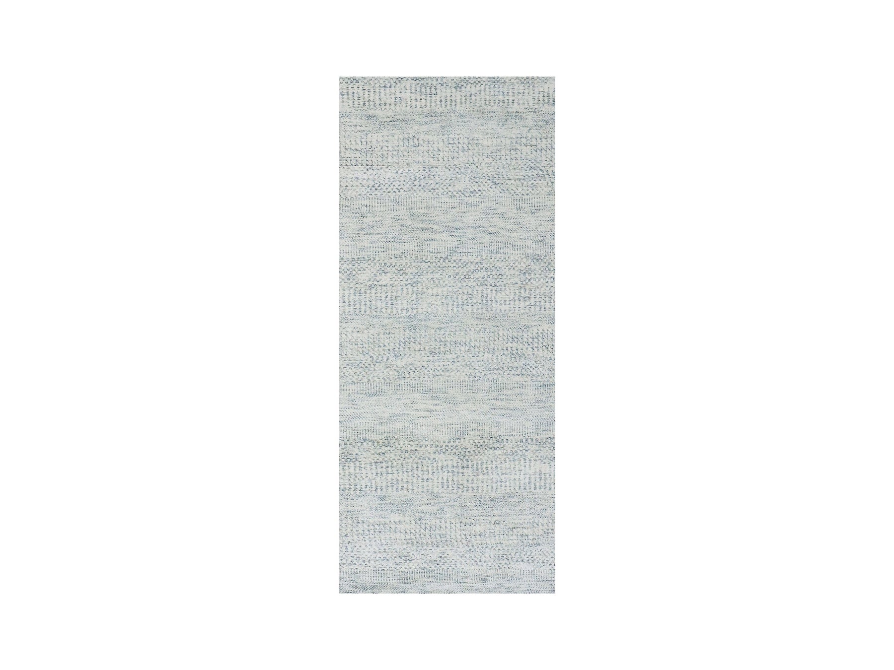 Gray 2'6" x 6'0" Modern / Contemporary Hand knotted Wool Rug - Sku: O079823