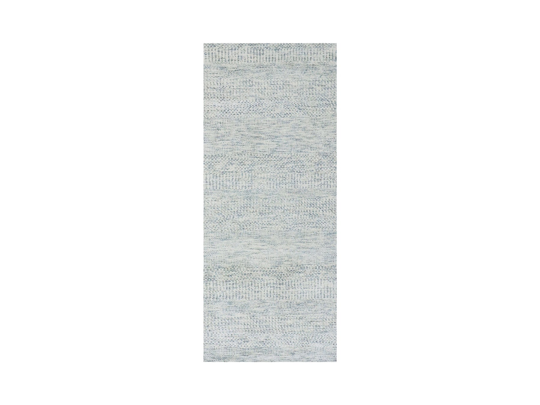 Gray 2'6" x 6'0" Modern / Contemporary Hand knotted Wool Rug - Sku: O079824