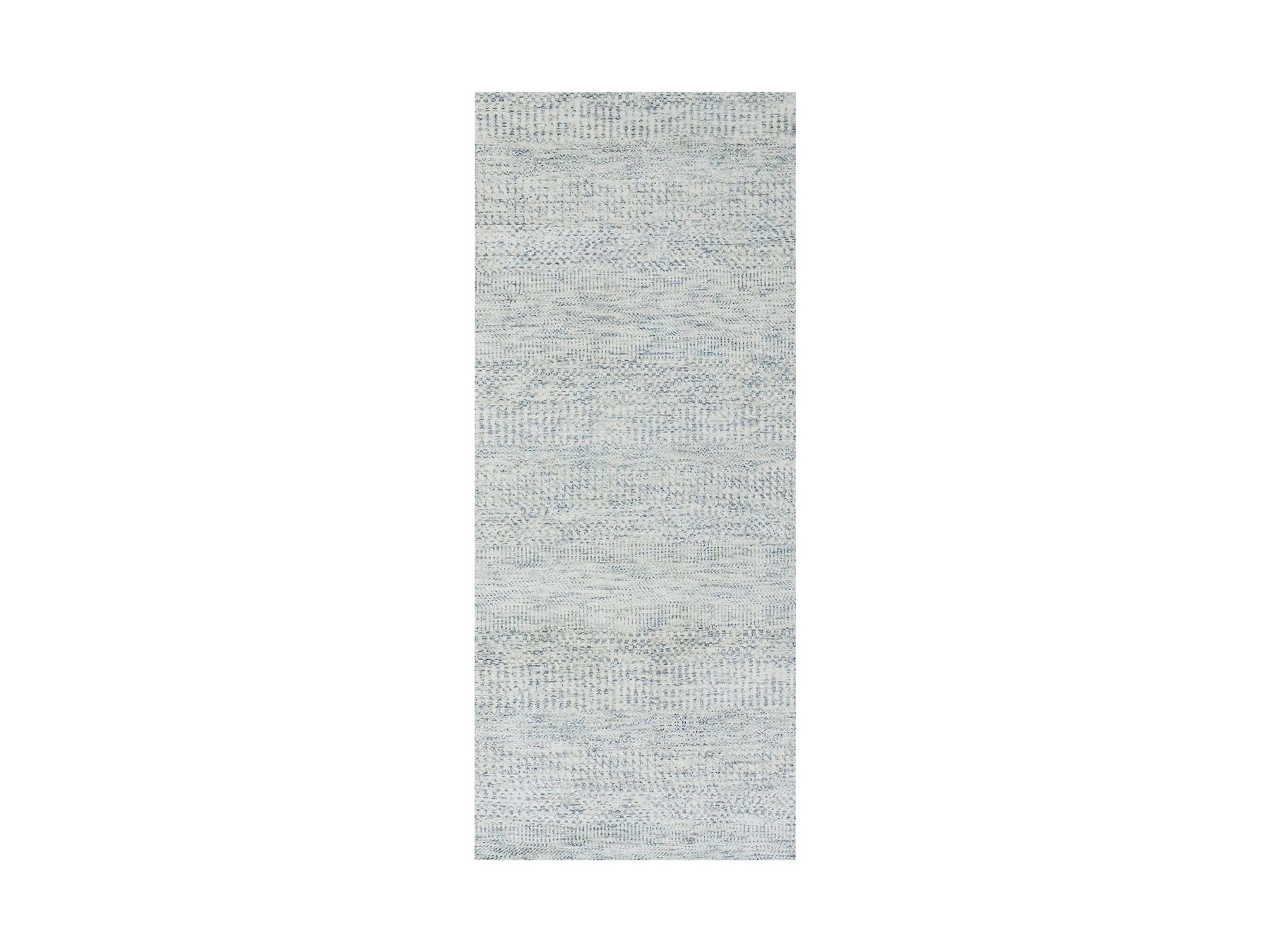 Gray 2'6" x 6'0" Modern / Contemporary Hand knotted Wool Rug - Sku: O079825