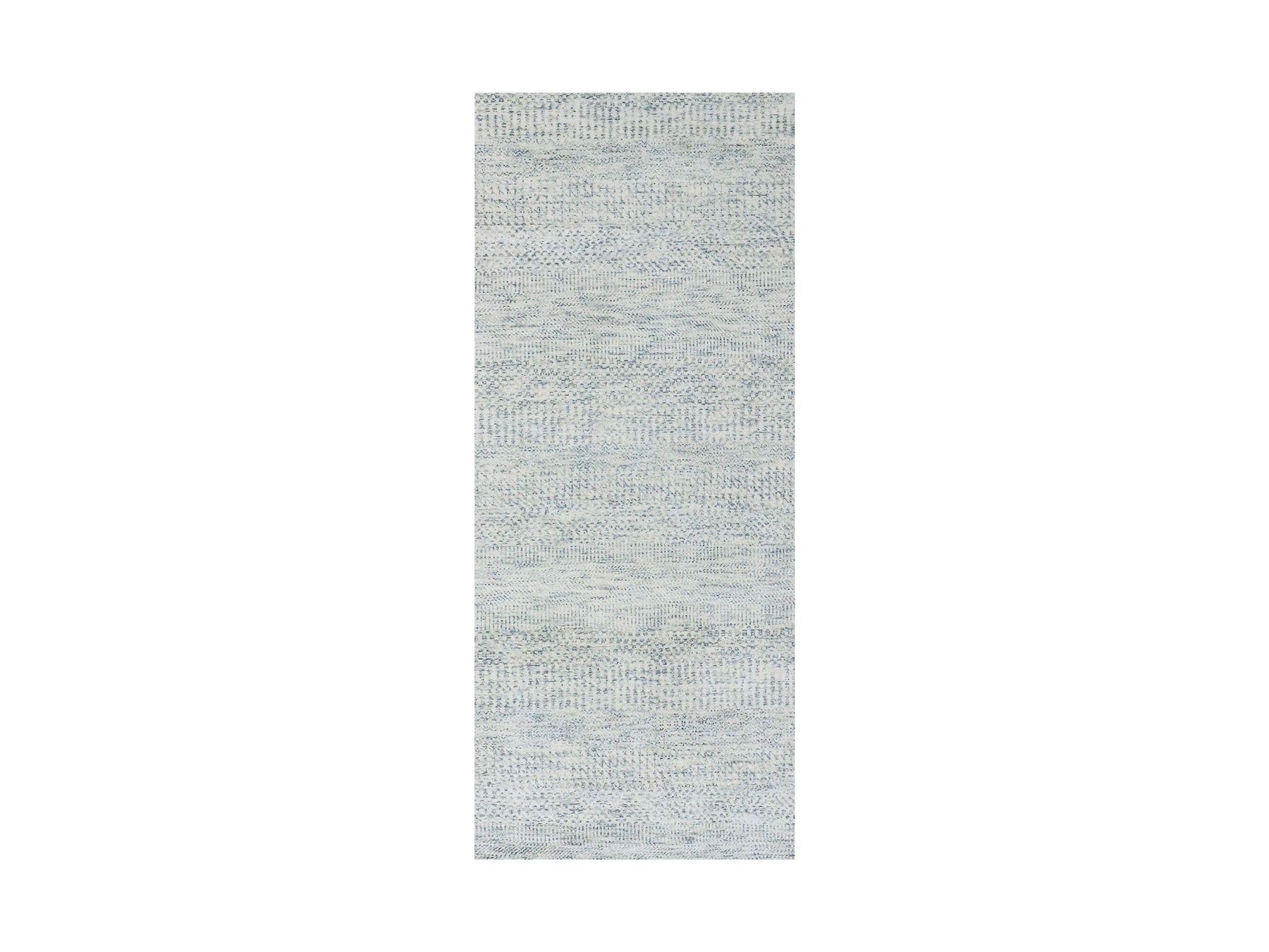 Gray 2'6" x 6'1" Modern / Contemporary Hand knotted Wool Rug - Sku: O079826