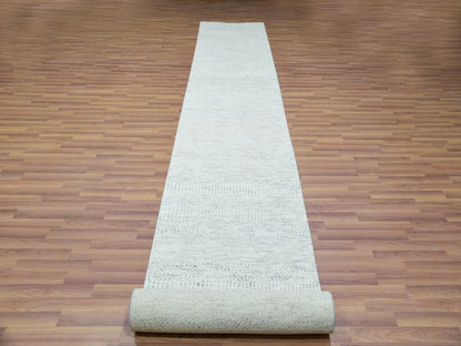 Modern / Contemporary hand-knotted wool runner in Gray, 2'5" x 15'10", SKU O079830