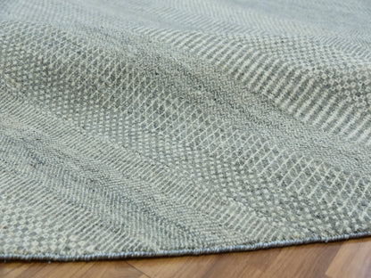Grey 13'5" x 13'5" Modern / Contemporary Hand knotted Wool Rug - Sku: O079859