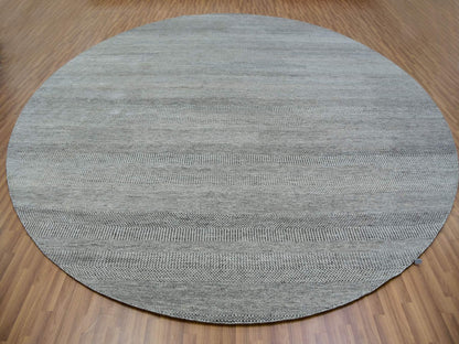 Grey 13'8" x 13'9" Modern / Contemporary Hand knotted Wool Rug - Sku: O079860