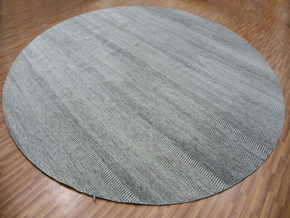 Grey 13'8" x 13'9" Modern / Contemporary Hand knotted Wool Rug - Sku: O079860