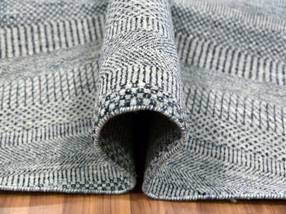 Grey 13'8" x 13'9" Modern / Contemporary Hand knotted Wool Rug - Sku: O079860