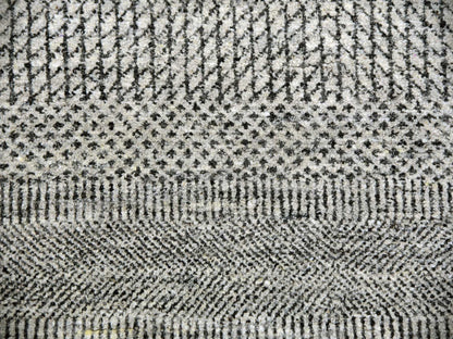 Grey 13'8" x 13'9" Modern / Contemporary Hand knotted Wool Rug - Sku: O079860