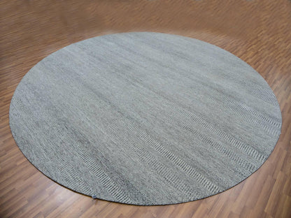 Grey 12'0" x 12'0" Modern / Contemporary Hand knotted Wool Rug - Sku: O079861