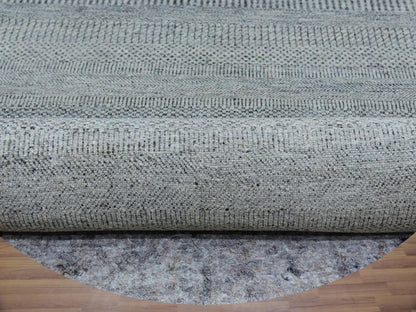 Grey 12'0" x 12'0" Modern / Contemporary Hand knotted Wool Rug - Sku: O079861