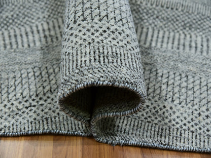 Grey 12'0" x 12'0" Modern / Contemporary Hand knotted Wool Rug - Sku: O079861