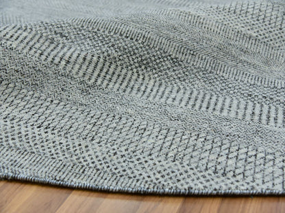 Modern / Contemporary hand-knotted wool rug in Gray, 12'0" x 12'0", SKU O079861
