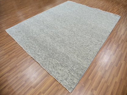 Grey 8'0" x 10'2" Modern / Contemporary Hand knotted Wool Rug - Sku: O079863