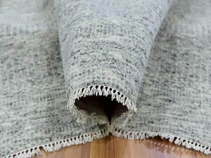 Grey 8'0" x 10'2" Modern / Contemporary Hand knotted Wool Rug - Sku: O079863