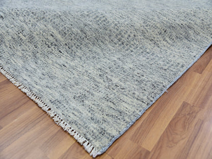 Grey 8'0" x 10'2" Modern / Contemporary Hand knotted Wool Rug - Sku: O079863