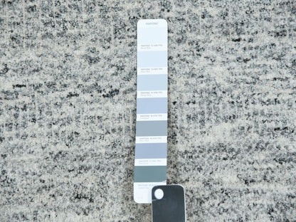 Grey 8'0" x 10'2" Modern / Contemporary Hand knotted Wool Rug - Sku: O079863