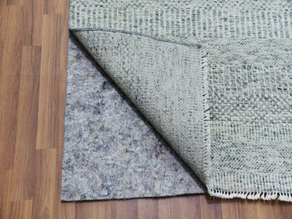 Grey 11'10" x 15'0" Modern / Contemporary Hand knotted Wool Rug - Sku: O079864
