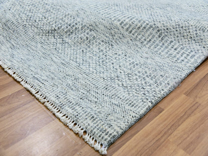 Grey 11'10" x 15'0" Modern / Contemporary Hand knotted Wool Rug - Sku: O079864